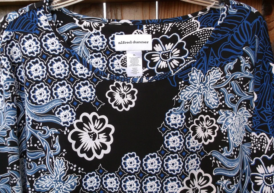 NWOT 💥💎ALFRED DUNNER💎💥 3/4 Sleeve Floral Puff Print Top Stretch XL - Image 2 of 4