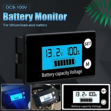 Battery Capacity Monitor Battery Meter DC8V-100V/DC8V-60V Voltage LCD Screen 1pc