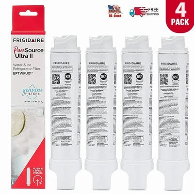 4PACK Frigidaire EPTWFU01 Pure Source Ultra II Refrigerator Water Filter