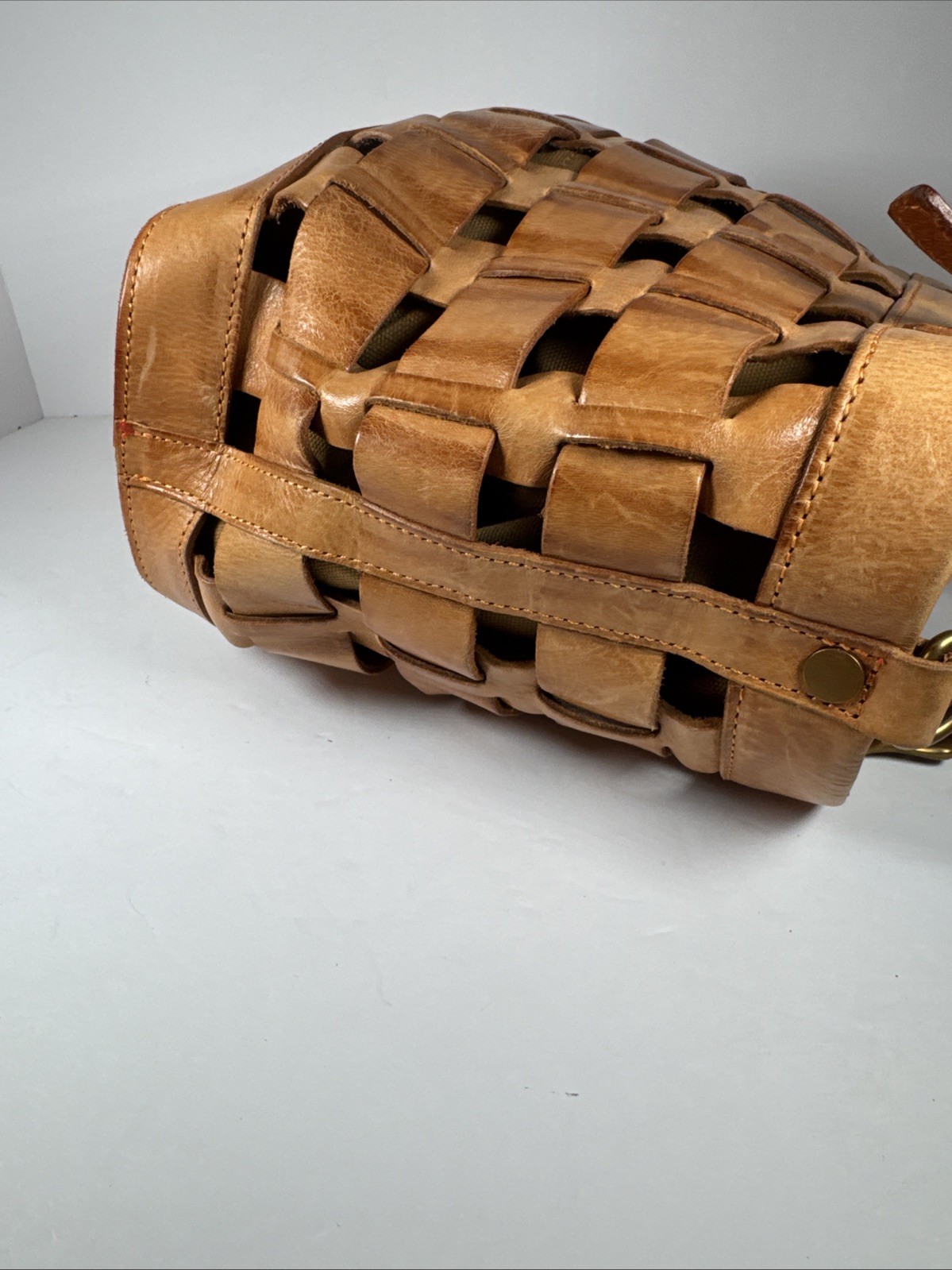 Ameri Leather Medium Natural Smooth Leather Baske… - image 2