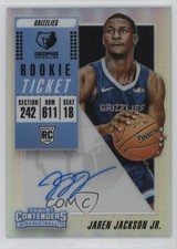 2018-19 Panini Contenders Premium Edition Silver Prizm Jaren Jackson Jr Auto rf2