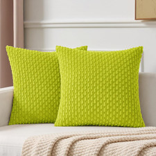 Decorative Pillow Covers Set of 2 Striped Plush Corduroy Pillows Pillowcases Boh