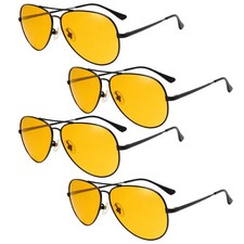 4 Stück Nachtfahrbrille Polarisiert, Gelbe Gläser Zum Autofahren, Nachtfahrbr...