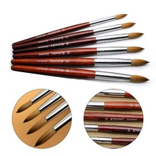 Professional Kolinsky Sable Nail Brush Round Red Wood Handle Acrylic Tool