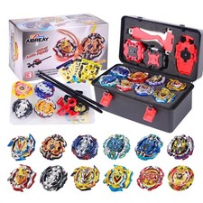 AIBREAY 12 Tops 3 Launchers 1 Grip Burst Gyro Toy Set