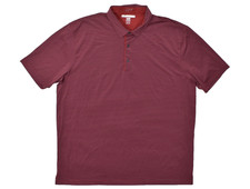 Greg Norman ML75 Polo Shirt Mens XXL Red Striped Short Sleeve Play Dry Golf Top