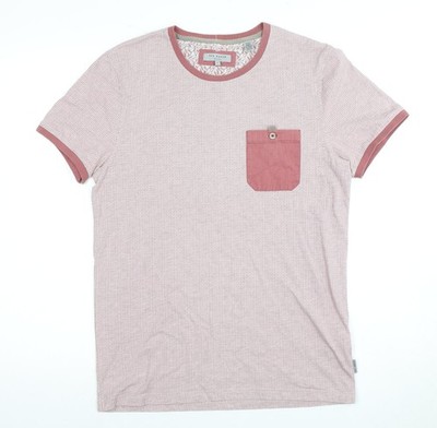 Herren T-Shirt UK Größe M Ted Baker Rosa Baumwollmischung