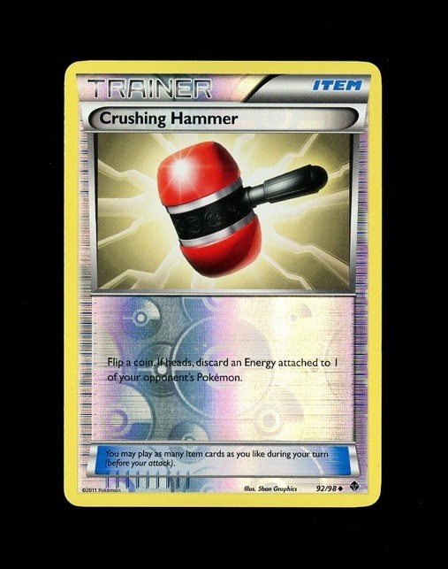 2011 Pokemon EMERGING POWERS TRAINER CRUSHING HAMMER REVERSE HOLO 92/98! LP