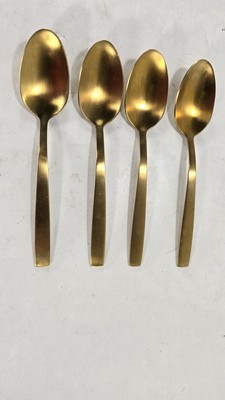 Skandia Clearview Satin Tablespoon Flatware Set Of 4 Gold Silverware