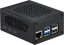 Metal Case for Raspberry Pi 5 Supports Active Cooler, PCIe to M.2 NVMe, POE