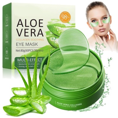 60 Stück Augenpads mit Aloe Vera,Feuchtigkeitsspendende Augenmaske,Beruhigend...