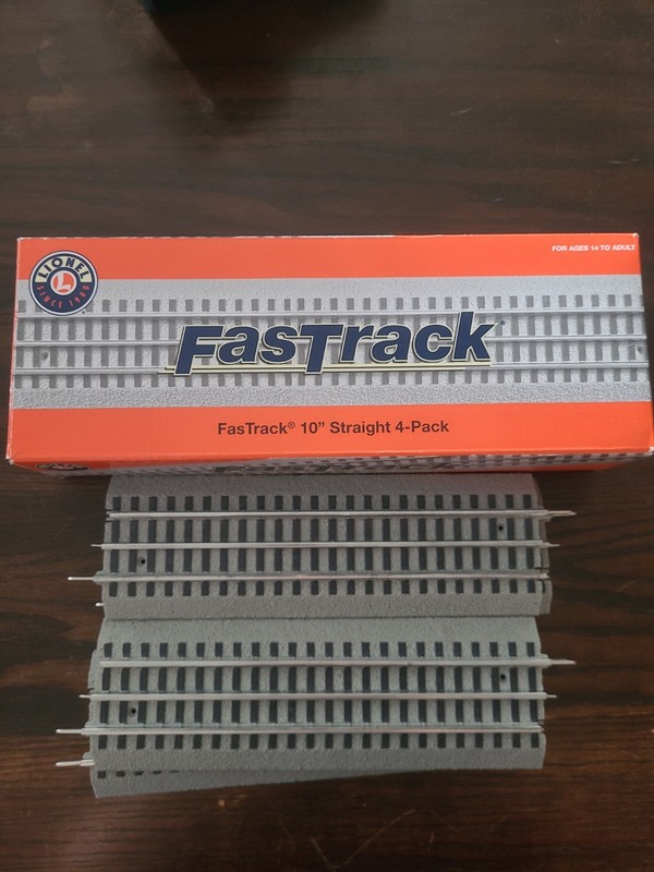 Lionel 10" Straight Fastrack 4-Packs O-Gauge #6-85389