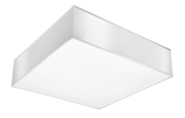 Deckenleuchte Deckenlampe Weiß Modern 55 Cm Quadratisch Flach 4X E27 Blendarm-image