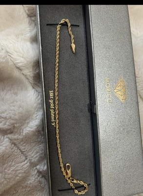 Moricci 18K vergoldet Seil 9 Zoll Armband Hergestellt in Italien Brandneu