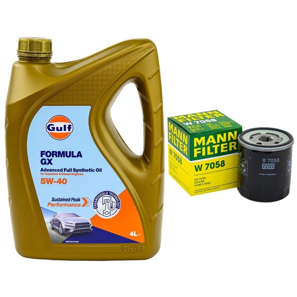 MotoröL Set Gulf Formula GX 5W-40 4 Liter + ÖLfilter FüR Citroen Peugeot 206 406-image