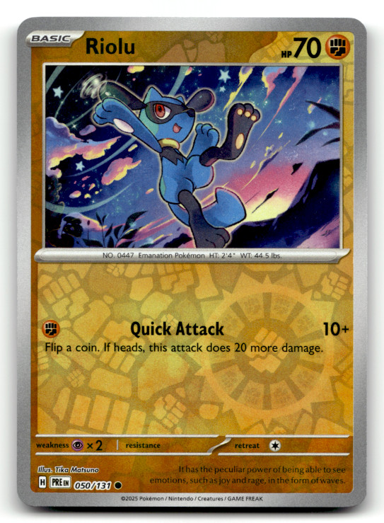 Riolu 050/131 Reverse Holo Common SV: Prismatic Evolutions LP
