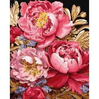 Ideyka Dipingere con i numeri - Una ragazza con fiori ©victoria_art___ 40x50 con cornice in legno