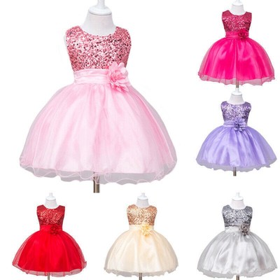 Blumenmädchen Pailletten Sommer Kleider Tutukleid Tüllkleid Abendkleid Freizeitй