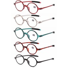 3 pairs of vintage round reading glassestransparent lenses,presbyopic glasses