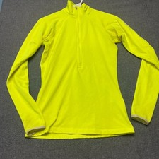 Nike Pro Womens Sweatshirt Size S Neon Yellow Thembhole Raglan Sleeve Mock Neck