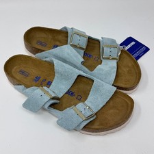 Birkenstock Arizona Suede Sandals Light Blue   Soft Footbed   Size 40   NWT