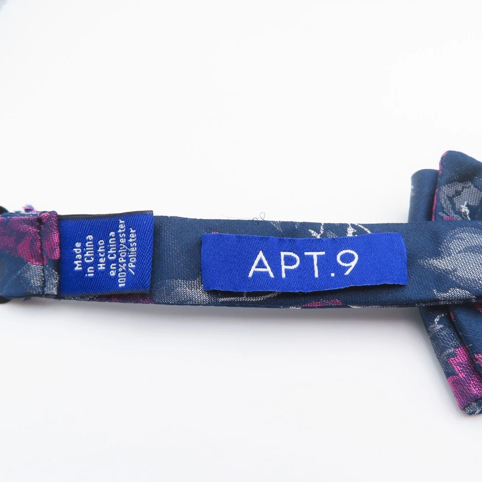 Pajarita Apt 9 Azul Rosa Floral 2.5" Ancho Pre Corbata Poliéster Foto 3 de 4