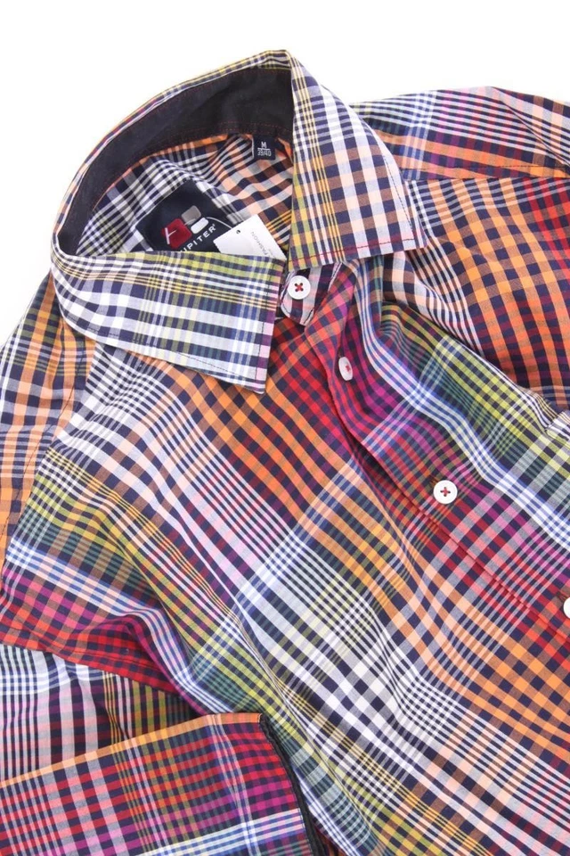 ⭐ Jupiter camicetta per uomo taglia 50, M a quadri multicolore di cotone ⭐ - Immagine 4 di 4