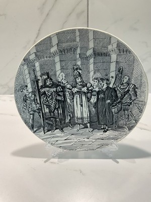 Antiker Creil et Montereau Teller, Opera Bouffe Serie, 8 Zoll, Made in France