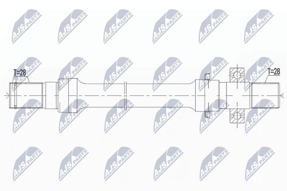 NTY Drive Shaft NWP-MZ-004 For Mazda Front Axle Right 375 mm