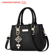 Sac à Main Femme Tendance Sac Bandoulière Polyvalent Cuir PU Travail, Shopping