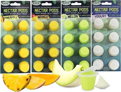 Nectar Pods (Variety 4 Pack) - Calcium-Fortified Jelly Fruit Treat - Sugar Glide