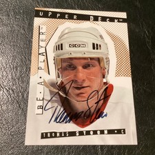 1994-95 Upper Deck Hockey Be A Player Signatures Thomas Steen #159 Auto Jets NHL