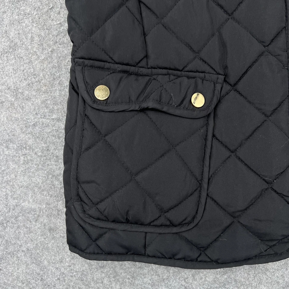 Chaleco St Johns Bay para mujer mediano negro acolchado acolchado acolchado bolsillos con cremallera ropa exterior Foto 4 de 4