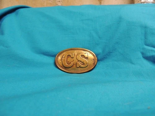 Civil War CS Oval Belt Box Plate with Wear