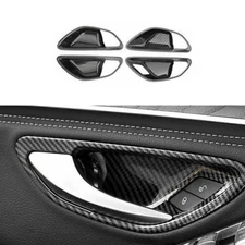 For Benz C-Class C300 C43 2015-2021 Carbon Fiber Inner Door Bowl Cup Cover Trim