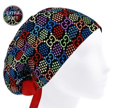 Fashion Surgical Scrub Caps, Euro Nurse Cap with Cotton Ties, Soft Surgery Hats