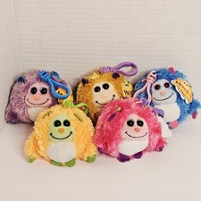 TY Monstaz Beanie Baby Lot Of 5 Plush Stuffed Animal Bag Clip Zelda Trixie Chest