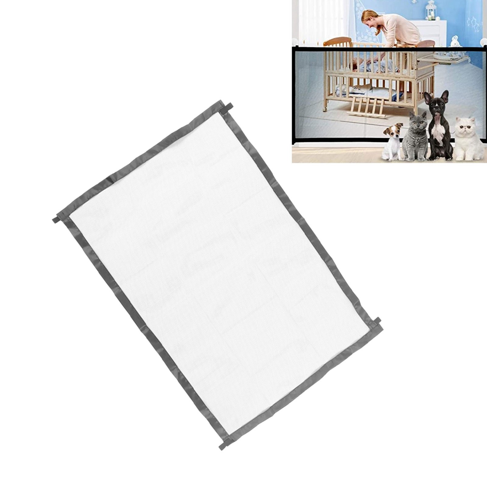 Expandable Pet Mesh Gate Folding Safe Enclosure For Doorways Easy To Use