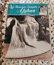 Tunisian Sampler Afghan Crochet 25 Combinations Gorgeous Textured Home Accent 