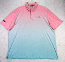 Sunday Swagger 3XL Mens Pink Blue Ombre Sunset Polo Shirt Golf Performance