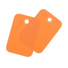 200 Pcs Waterproof Eyelet Hole Plastic Tags Outdoor Tags 2x3cm Orange