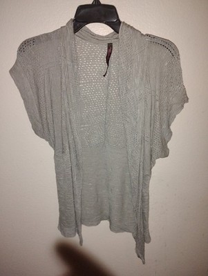 Absolutely Creative World Wide Short Grey Women's Cardigan Size M