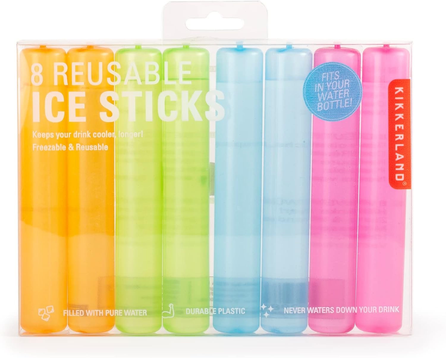 Kikkerland Unisex Multicolor Reusable Coloured Ice Sticks 8Pk - Image 5