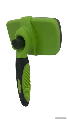 Brosse Toilettage Chien Chat Poils Longs Vert - Auto-Nettoyante Dêmêle Anti-Nœud - Photo 2/5
