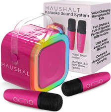 Mini Karaoke Machine for Adults Kids Teen with 2 Wireless Microphones, Birthday