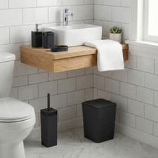 5pc Bathroom Set Bin Soap Dispenser Toothbrush Holder Soap Dispenser WC Brush