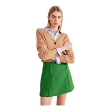 NWT Boden Kelly Green Tweed Interest Mini Skirt 6