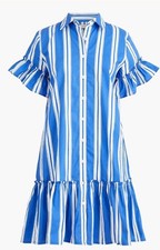 J CREW RUFFLED SLEEVE MINI SHIRT DRESS WOMENS SIZE 2