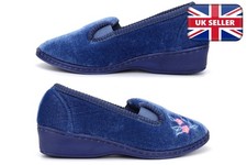 Womens Memory Foam Slippers Ladies Wedge Heel Slippers Slip On Carpet Slippers