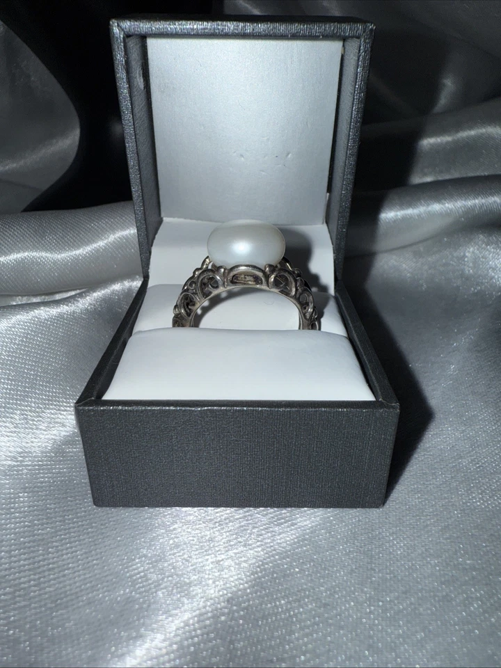 Anillo de plata de ley 925 con perlas cultivadas talla 8,75 perlas blancas Foto 2 de 4
